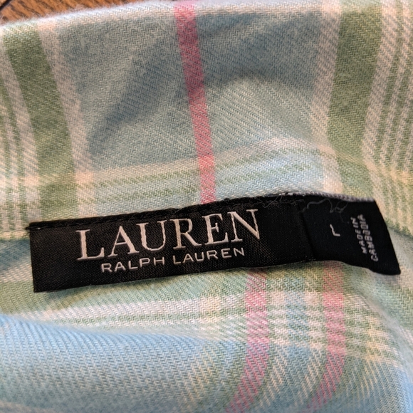 New Ralph Lauren Plaid PJ Top Large - Picture 4 of 5
